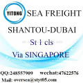 Shantou Port LCL Konsolidierung nach Dubai